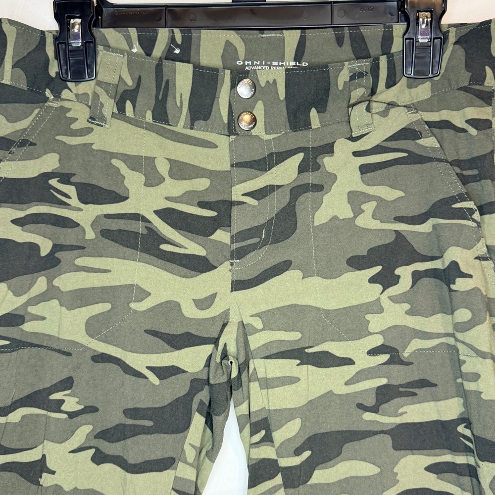 Columbia Womens Camo Omni-Shield Roll Up Hiking Pants Green Camouflage Size 6 - Picture 3 of 9